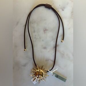 Gold Sunburst Pendant Necklace